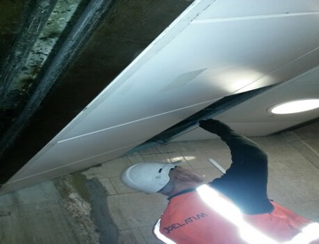Installation of new ceiling